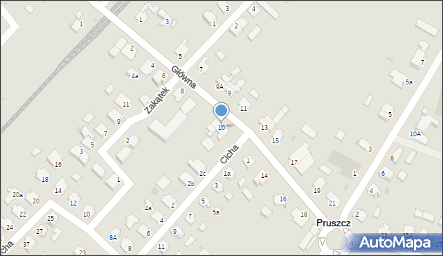 Pruszcz, Główna, 10, mapa Pruszcz