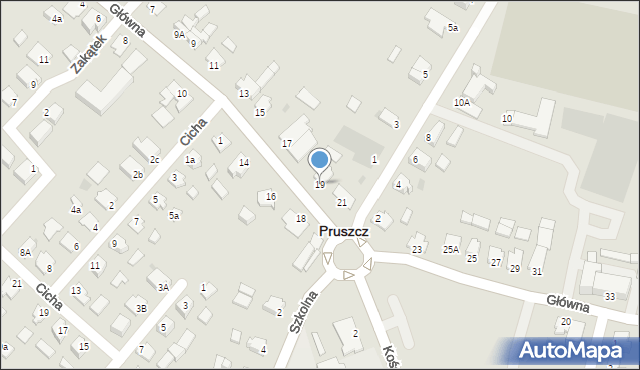 Pruszcz, Główna, 19, mapa Pruszcz