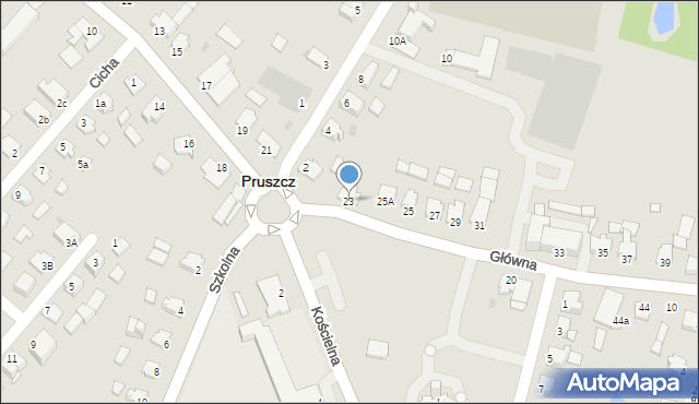 Pruszcz, Główna, 23, mapa Pruszcz