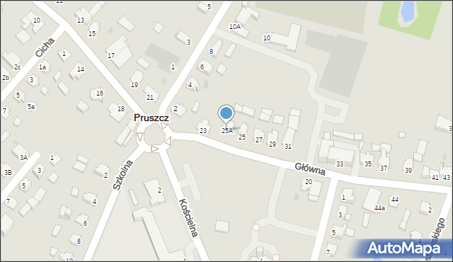 Pruszcz, Główna, 25A, mapa Pruszcz