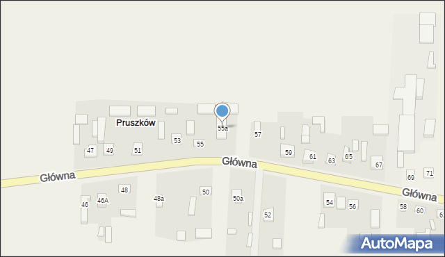 Pruszków, Główna, 55a, mapa Pruszków