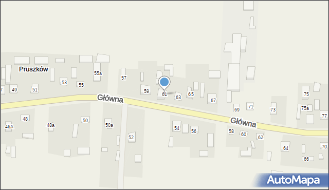 Pruszków, Główna, 61, mapa Pruszków