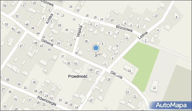 Przedmość, Główna, 26, mapa Przedmość