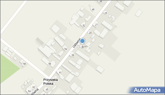 Przysieka Polska, Główna, 35, mapa Przysieka Polska