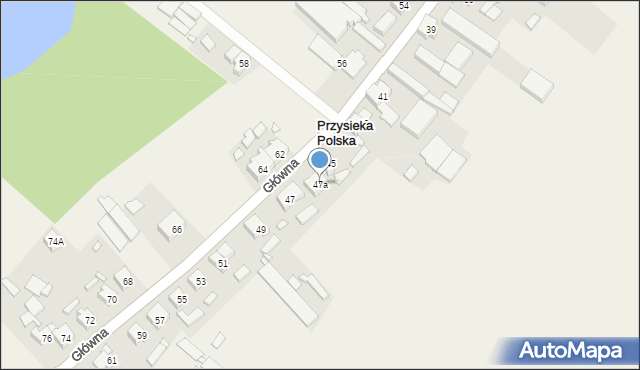 Przysieka Polska, Główna, 47a, mapa Przysieka Polska