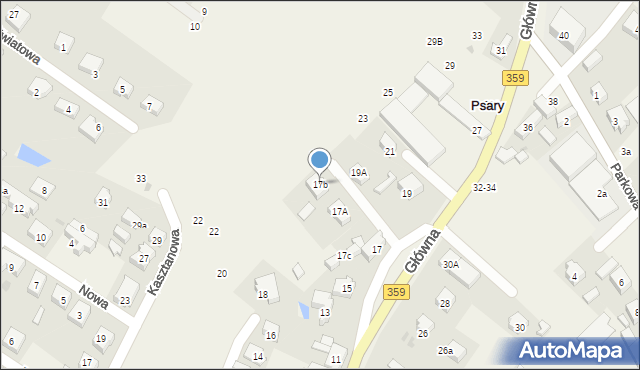 Psary, Główna, 17b, mapa Psary