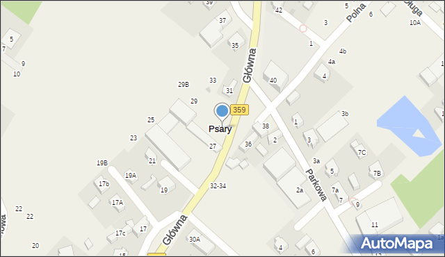 Psary, Główna, 29A, mapa Psary