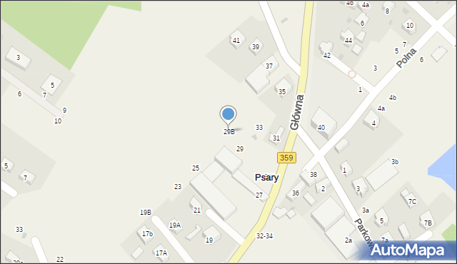 Psary, Główna, 29B, mapa Psary