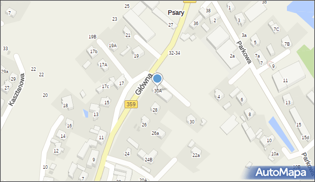 Psary, Główna, 30A, mapa Psary