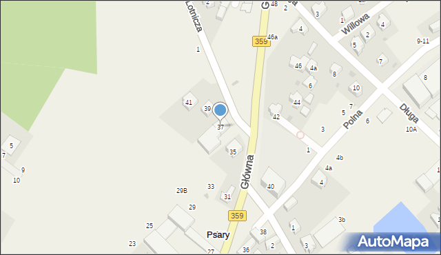 Psary, Główna, 37, mapa Psary