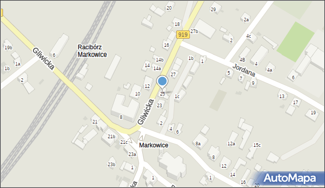 Racibórz, Gliwicka, 25, mapa Racibórz