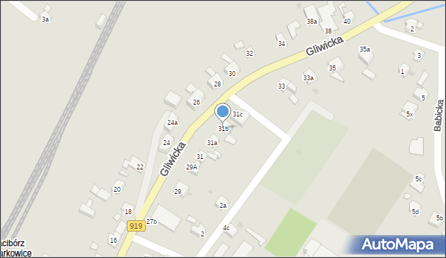 Racibórz, Gliwicka, 31b, mapa Racibórz