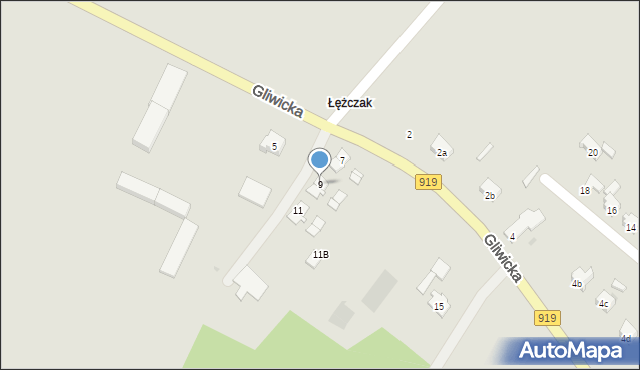 Racibórz, Gliwicka, 9, mapa Racibórz