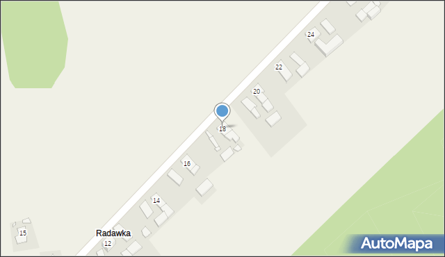 Radawie, Główna, 18, mapa Radawie