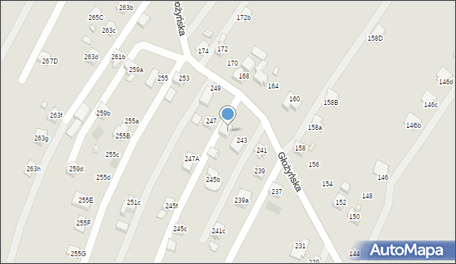 Radlin, Głożyńska, 245, mapa Radlin