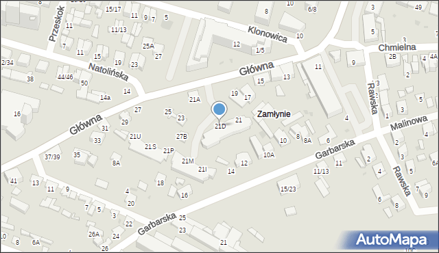 Radom, Główna, 21D, mapa Radomia