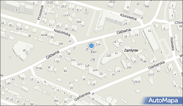 Radom, Główna, 25B, mapa Radomia