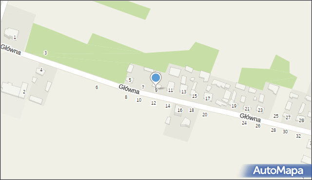 Radomice, Główna, 9, mapa Radomice