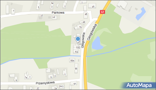 Radwanice, Głogowska, 53a, mapa Radwanice