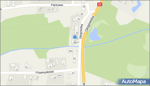 Radwanice, Głogowska, 53c, mapa Radwanice