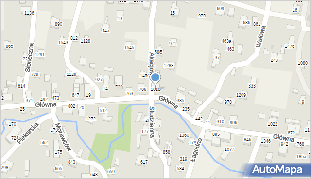 Radziechowy, Główna, 1015, mapa Radziechowy