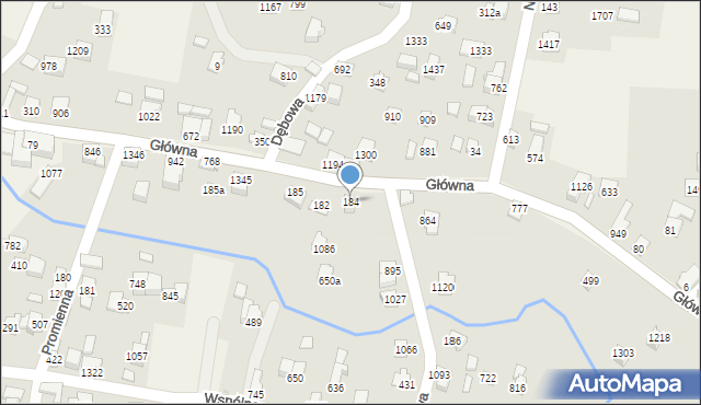 Radziechowy, Główna, 184, mapa Radziechowy