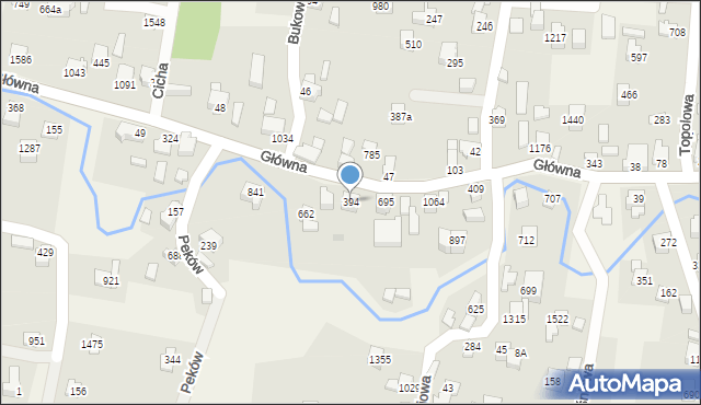 Radziechowy, Główna, 394, mapa Radziechowy