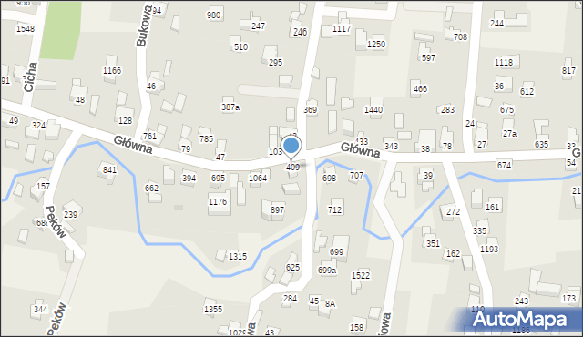 Radziechowy, Główna, 409, mapa Radziechowy