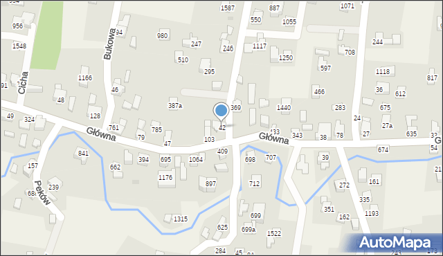 Radziechowy, Główna, 42, mapa Radziechowy