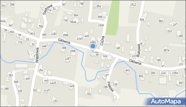 Radziechowy, Główna, 49A, mapa Radziechowy