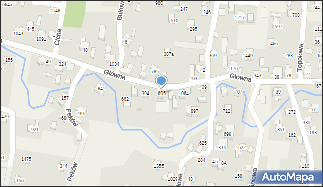 Radziechowy, Główna, 695, mapa Radziechowy