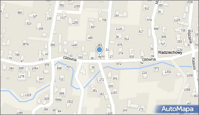 Radziechowy, Główna, 78, mapa Radziechowy