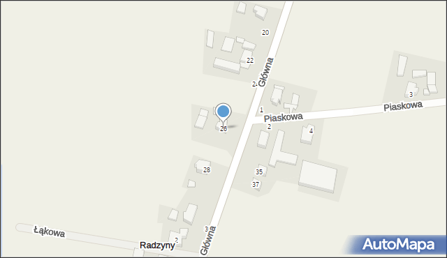 Radzyny, Główna, 26, mapa Radzyny