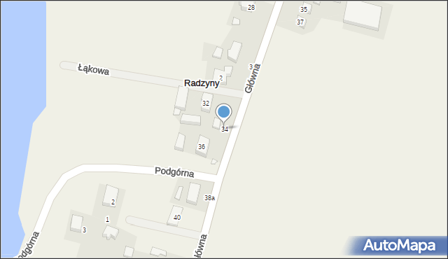 Radzyny, Główna, 34, mapa Radzyny