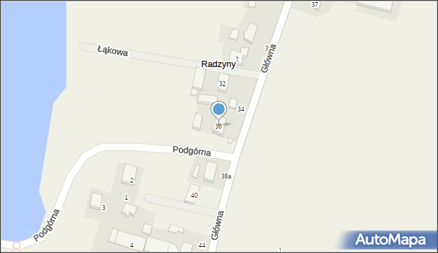 Radzyny, Główna, 36, mapa Radzyny