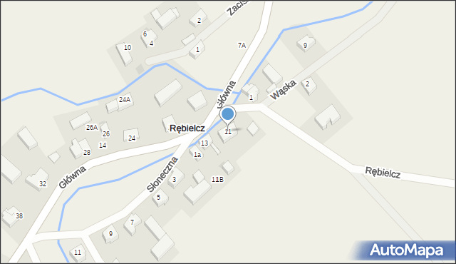 Rębielcz, Główna, 11, mapa Rębielcz