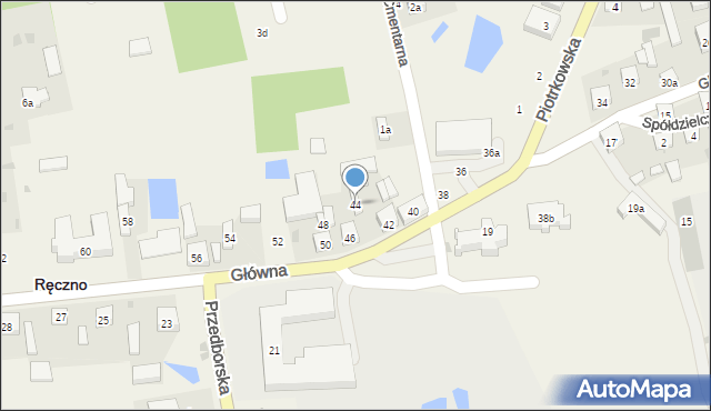 Ręczno, Główna, 44, mapa Ręczno
