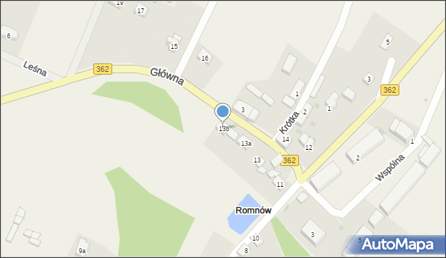 Romnów, Główna, 13b, mapa Romnów