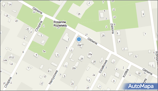 Rosanów, Główna, 24a, mapa Rosanów