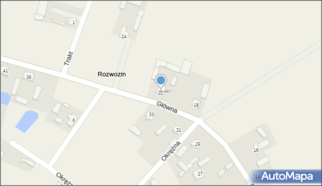 Rozwozin, Główna, 22, mapa Rozwozin