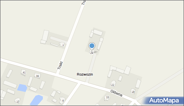 Rozwozin, Główna, 24, mapa Rozwozin