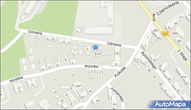 Ruda Śląska, Gliniana, 3, mapa Rudy Śląskiej