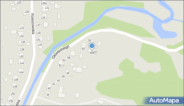 Rudnik nad Sanem, Głowackiego Bartosza, 60A, mapa Rudnik nad Sanem