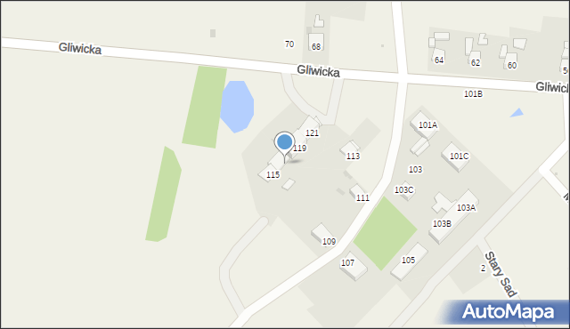 Rudno, Gliwicka, 117, mapa Rudno