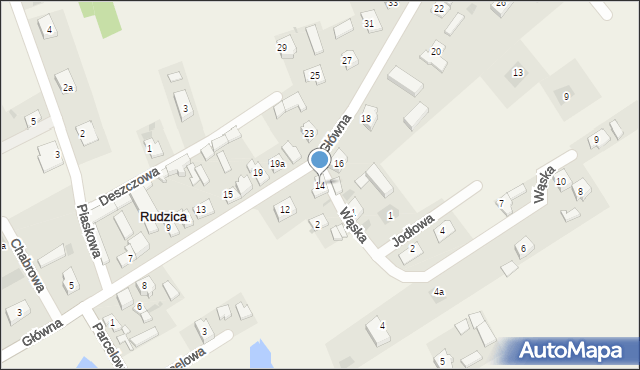 Rudzica, Główna, 14, mapa Rudzica