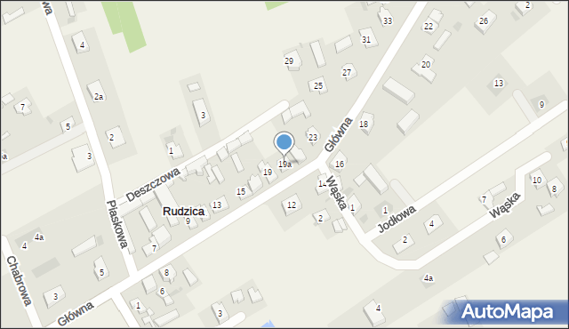 Rudzica, Główna, 19a, mapa Rudzica