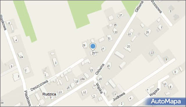 Rudzica, Główna, 25, mapa Rudzica