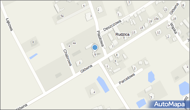 Rudzica, Główna, 5, mapa Rudzica