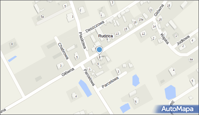 Rudzica, Główna, 8, mapa Rudzica