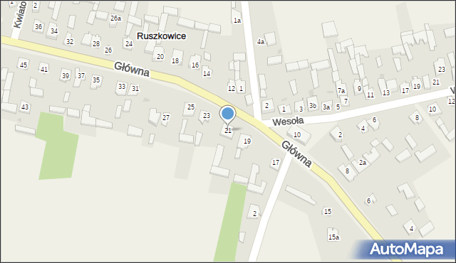 Ruszkowice, Główna, 21, mapa Ruszkowice